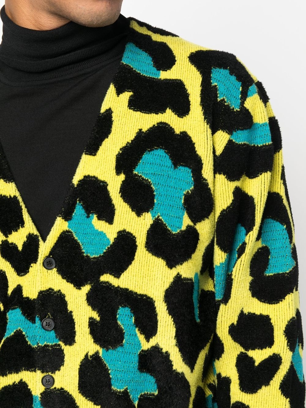 leopard-print V-neck cardigan - 5