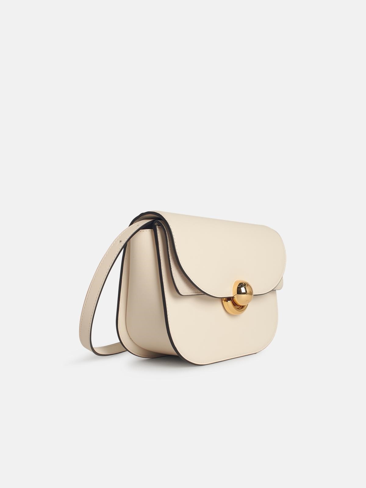 'SFERA' SMALL CREAM LEATHER CROSSBODY BAG - 2