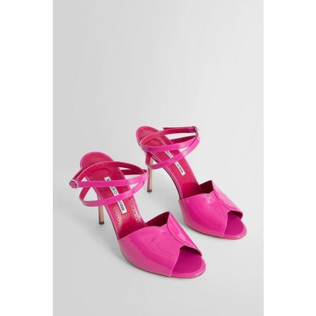 Pink patent leather hourani sandals - 6