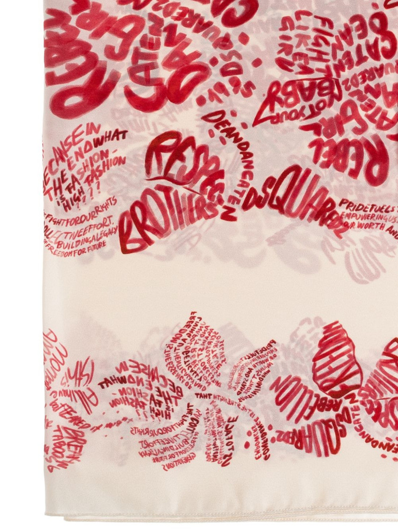 DSQUARED2 floral-print silk scarf outlook