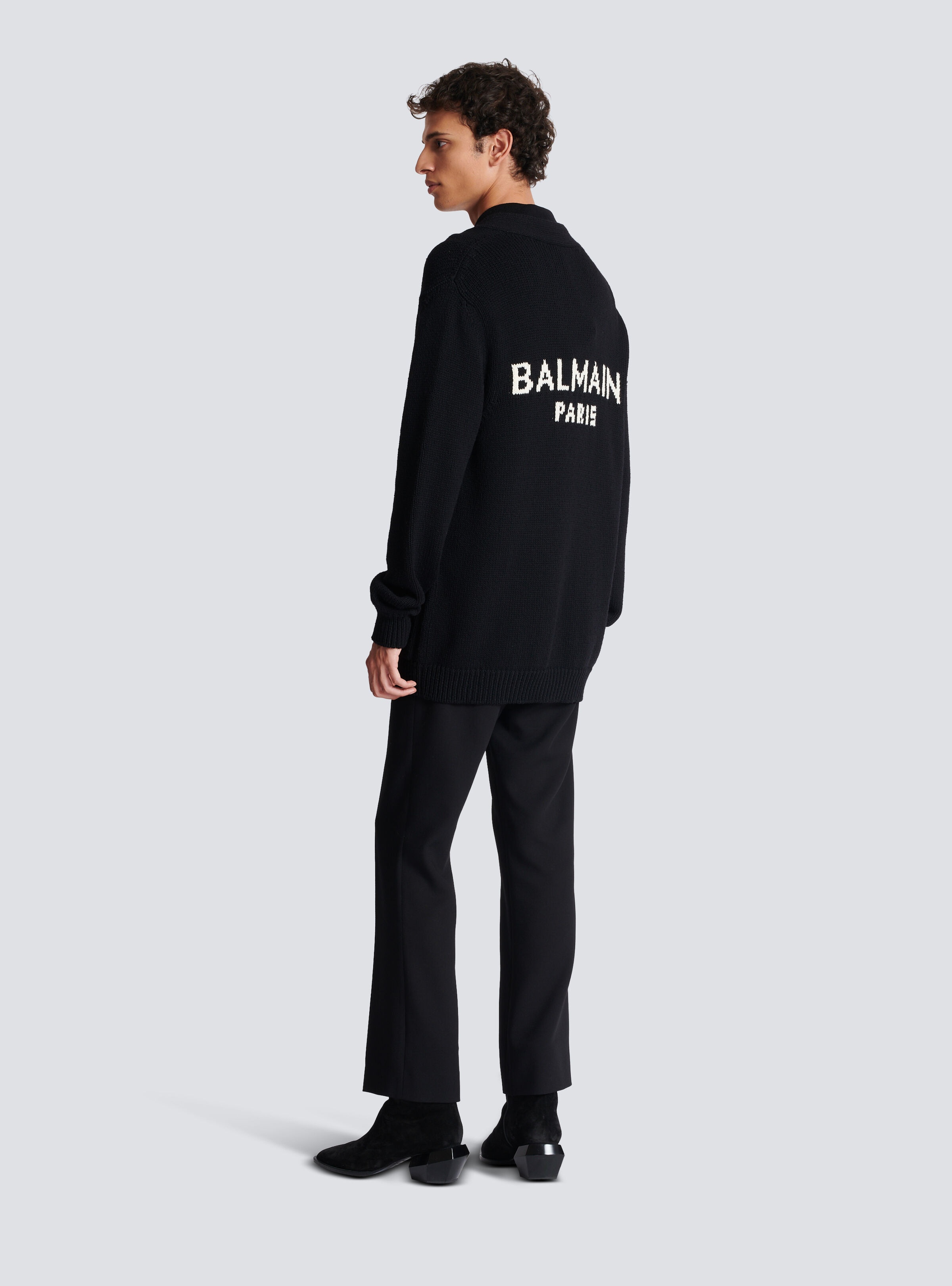 Knit cardigan with Balmain logo - 4