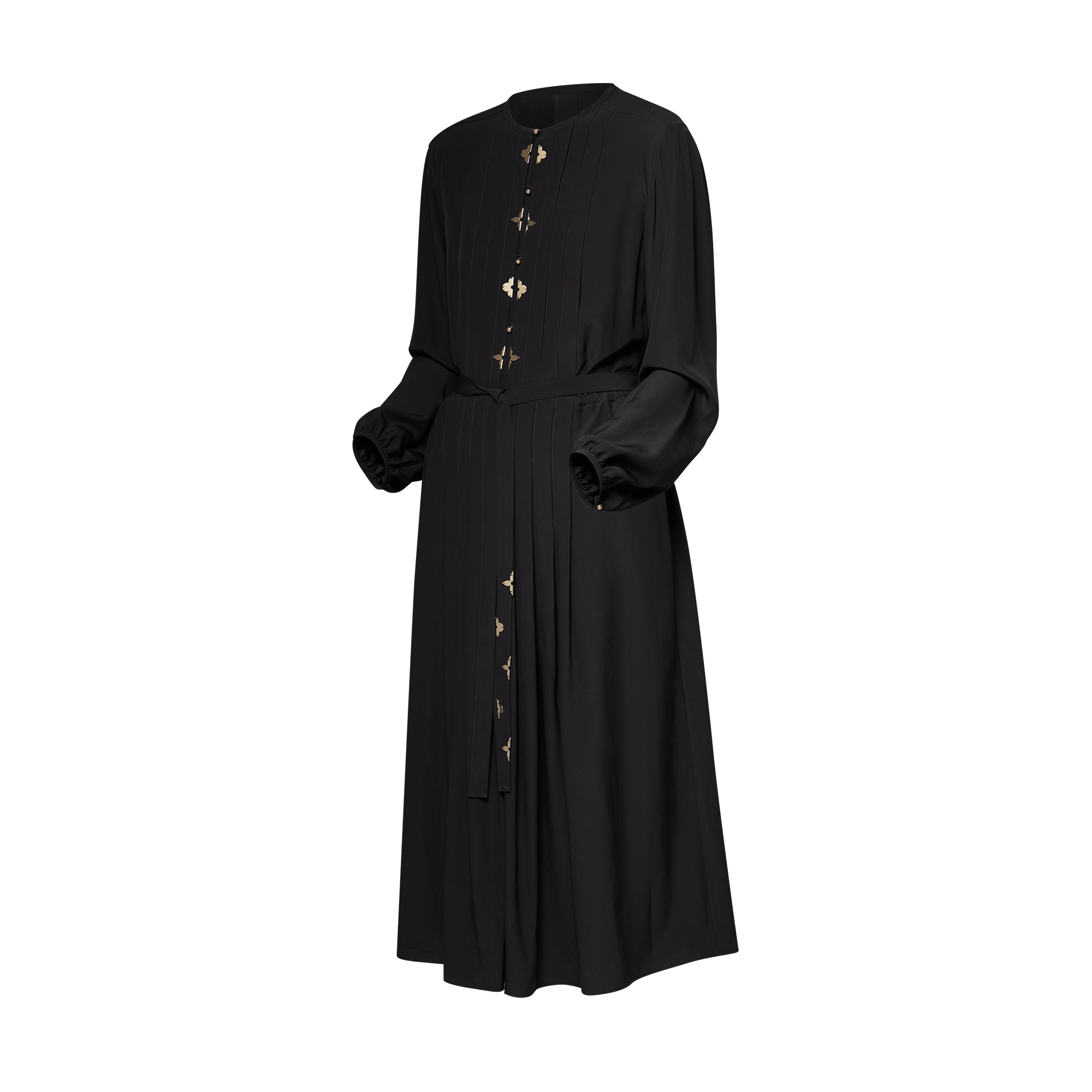 Pleated Dress With Monogram Flower - 2