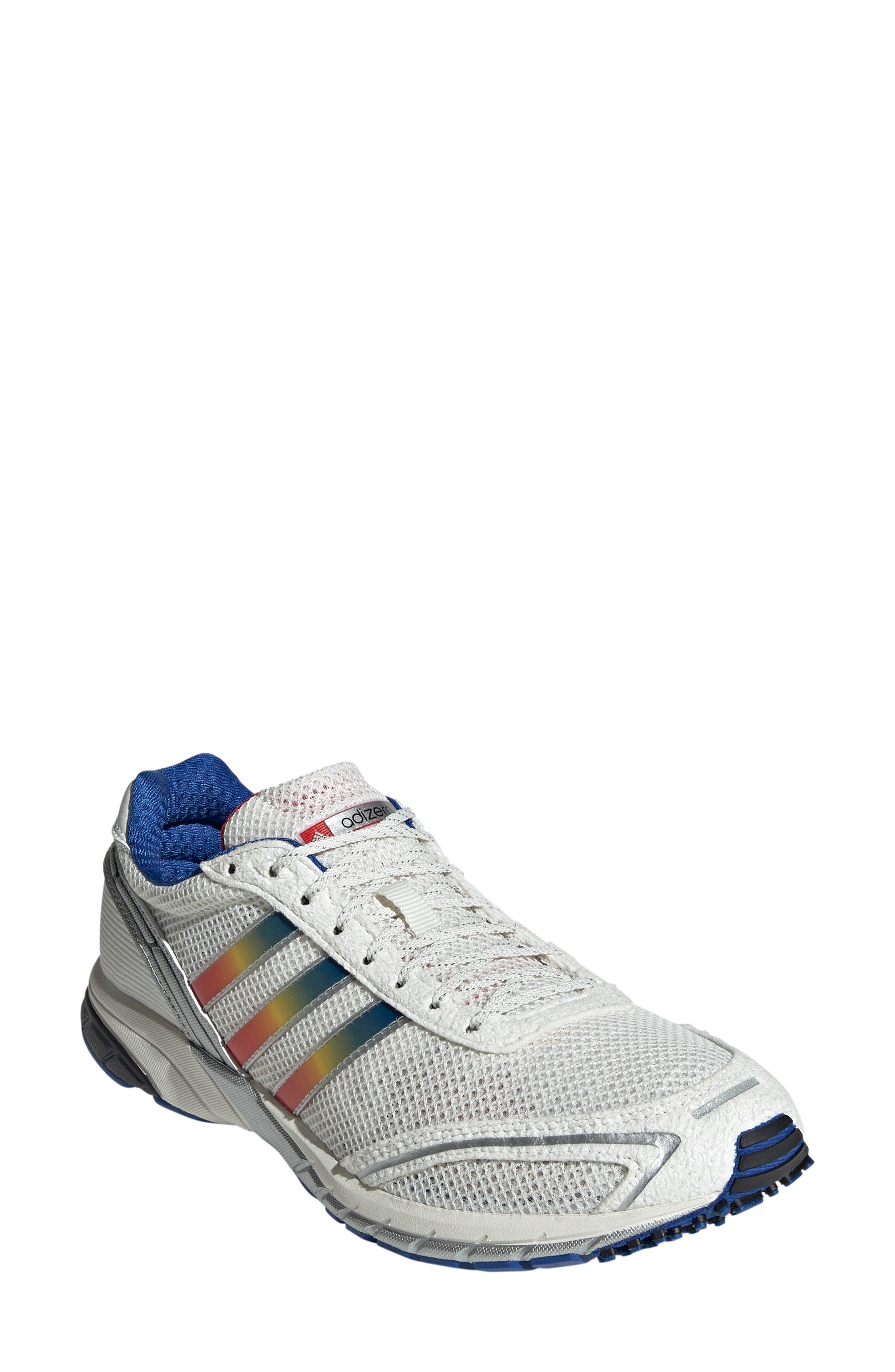 adidas Adizero Adios 7 Running Shoe in White/Team Royal Blue/Yellow at Nordstrom - 1
