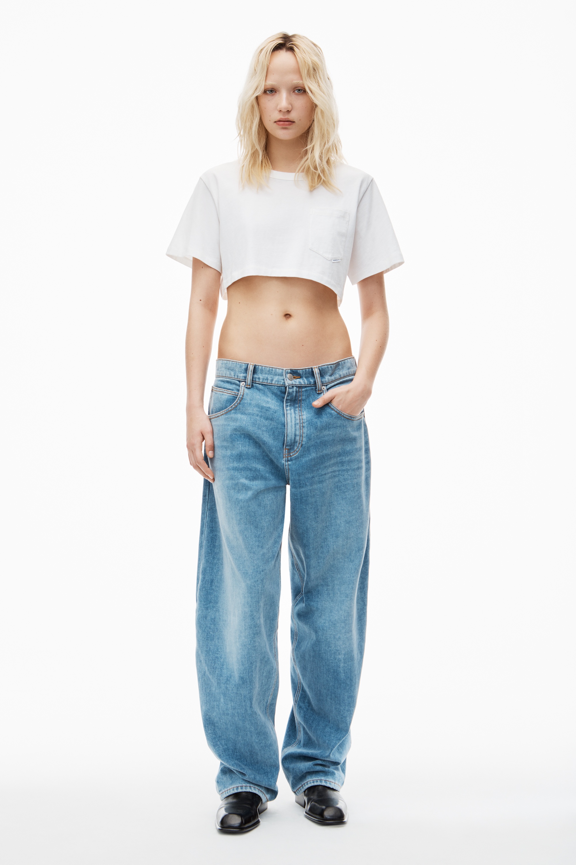 CROPPED TEE IN HIGH TWIST JERSEY - 6