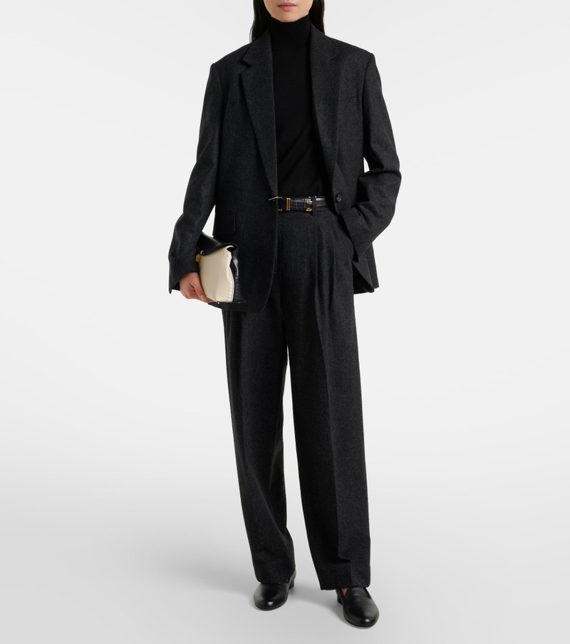 TOTEME Wool-blend flannel straight pants outlook