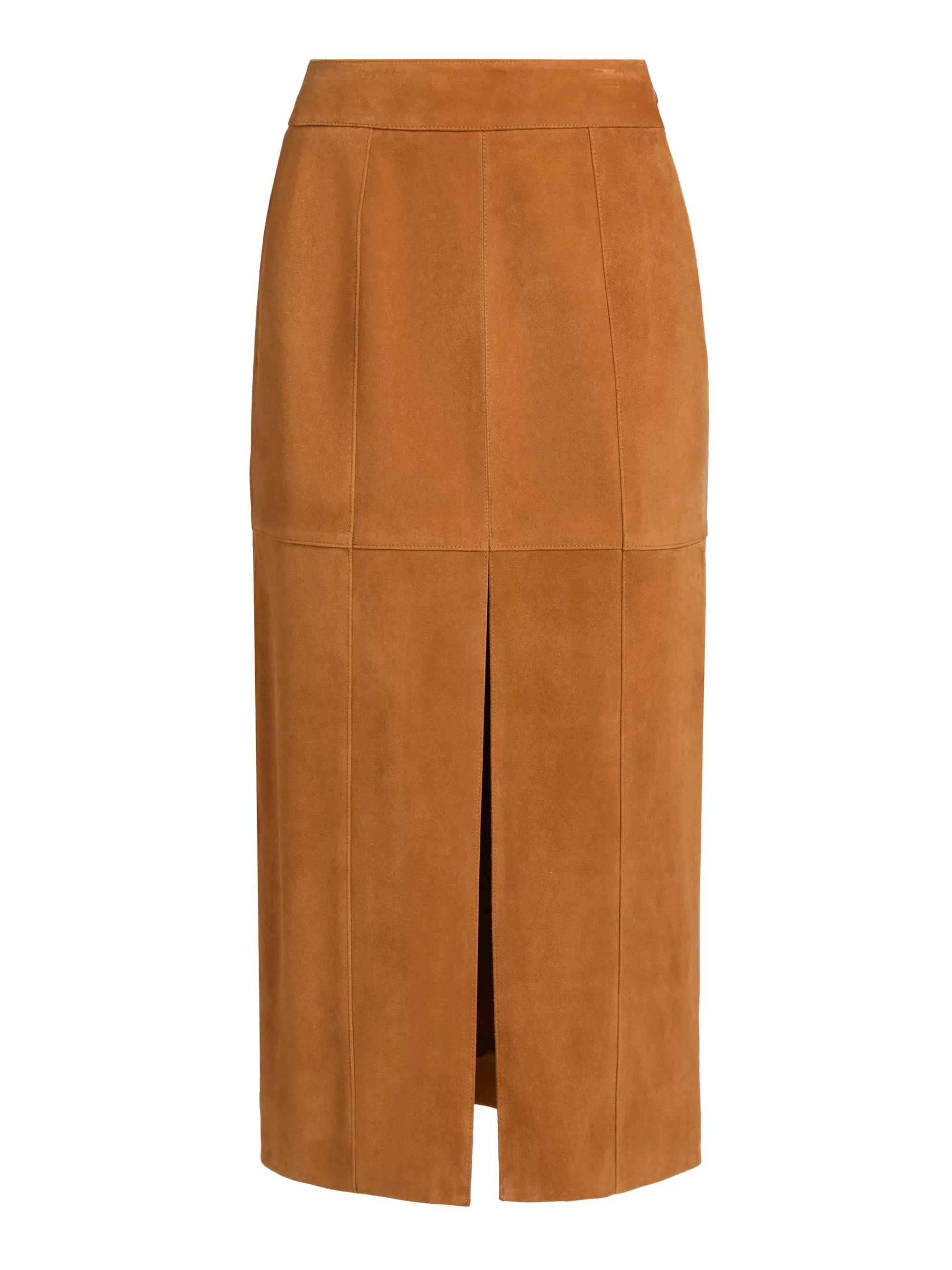 Women's Orion Suede Pencil Skirt - Cognac - 1