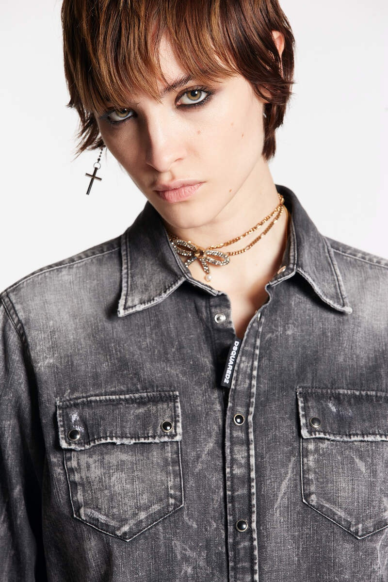 GREY COAL WASH 상자 매트리스 SHIRT 5