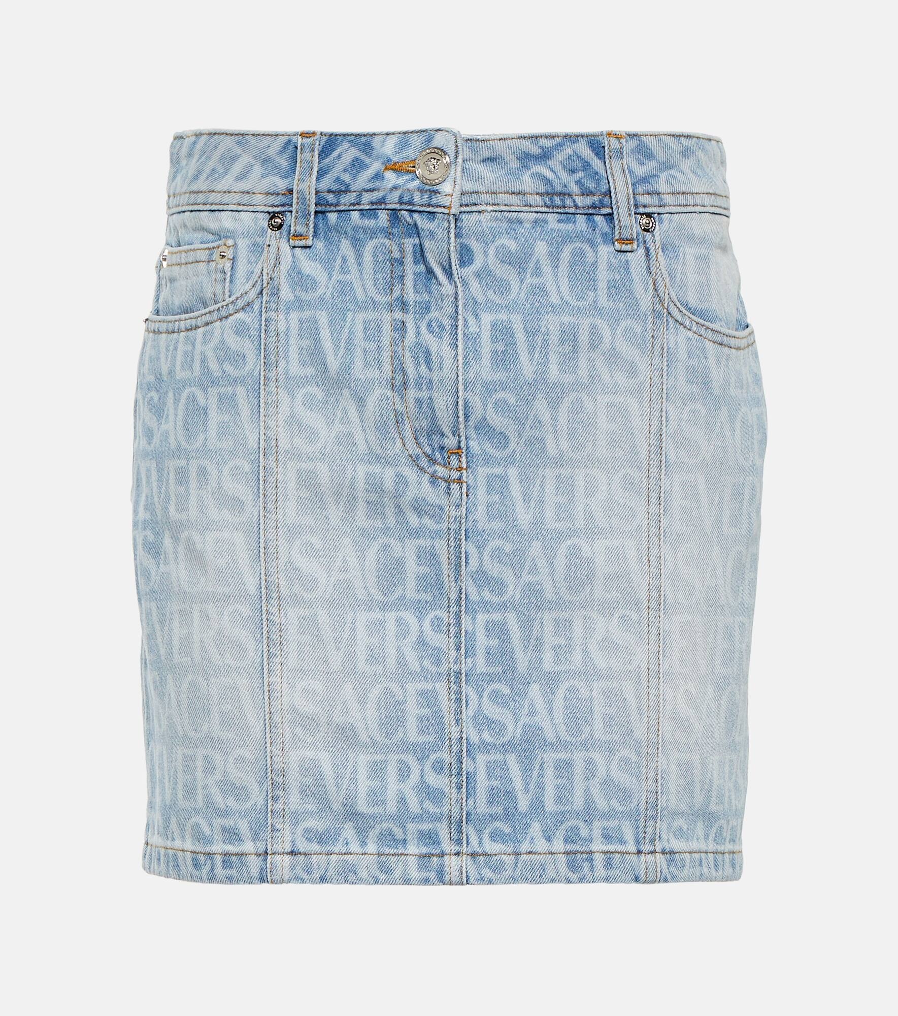 Versace Allover denim miniskirt - 1