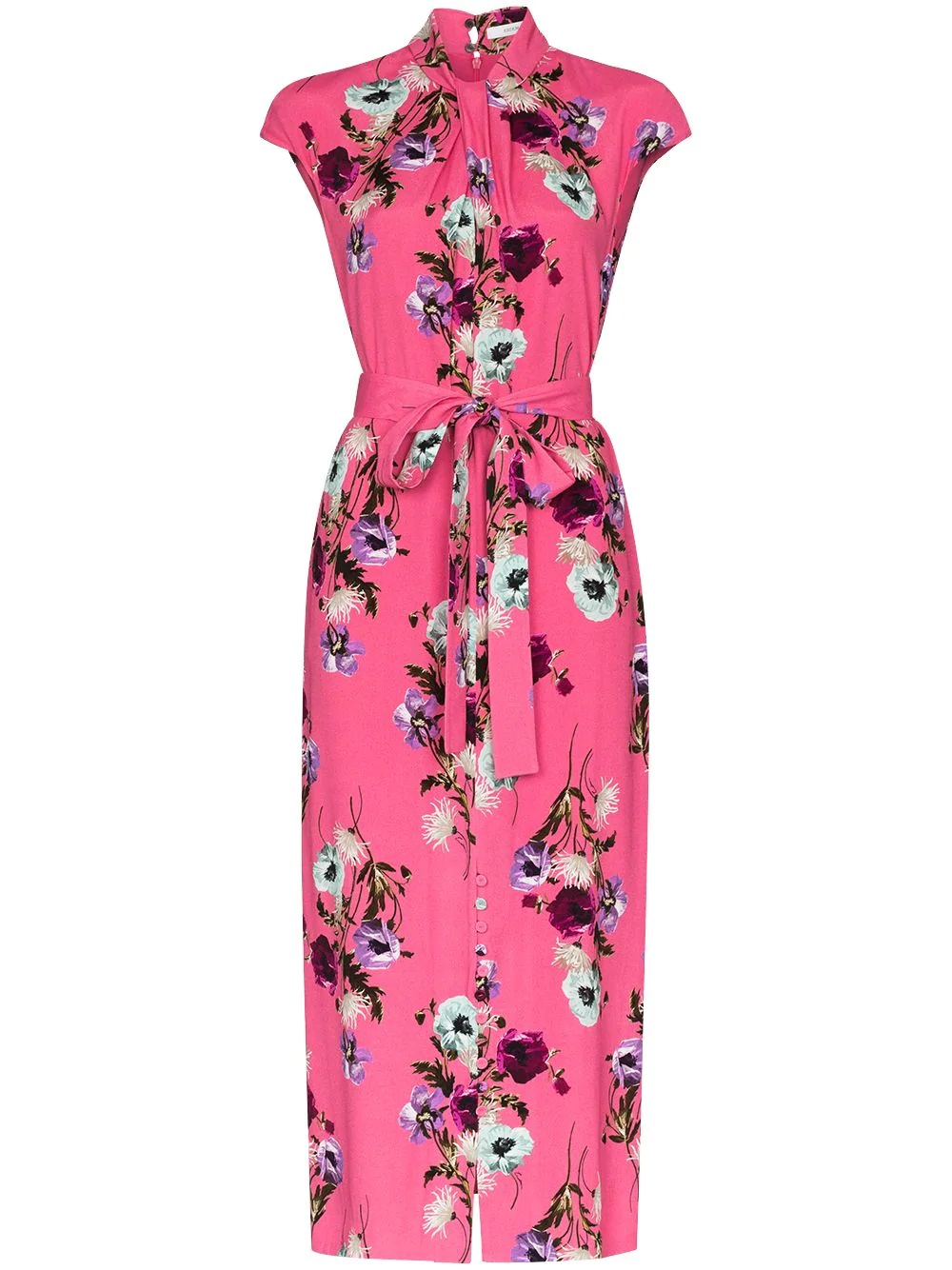 Finn floral print silk midi dress - 1