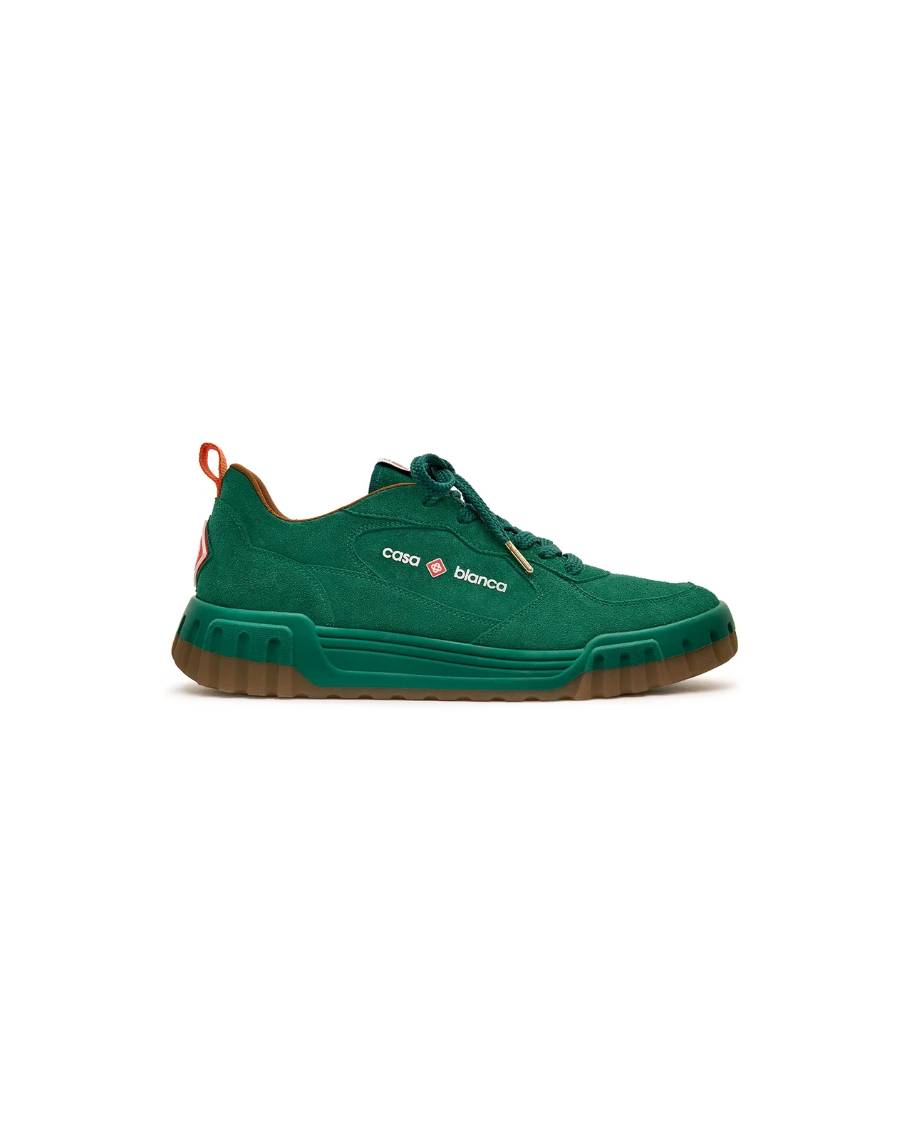 Men's Green Suede Court Sneaker | Casablanca Paris - 1