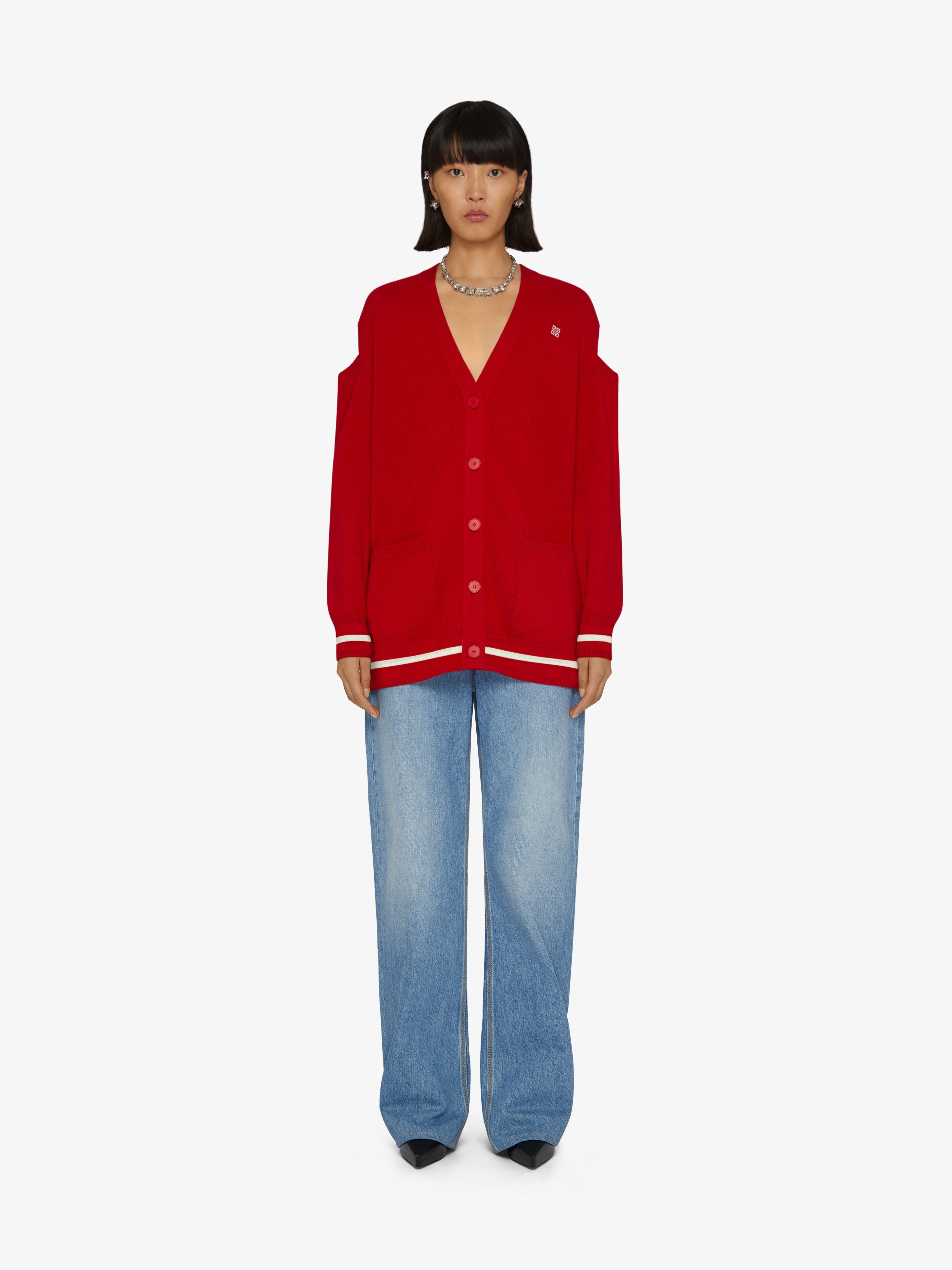 CUT OUT SHOULDERS CARDIGAN IN WOOL AND CASHMERE - 2