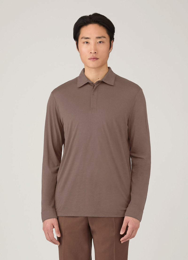 Long Sleeve Ultra‑Fine Merino Polo Shirt 2