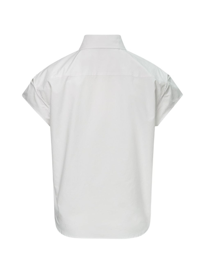pushBUTTON logo-print cap-sleeve shirt outlook