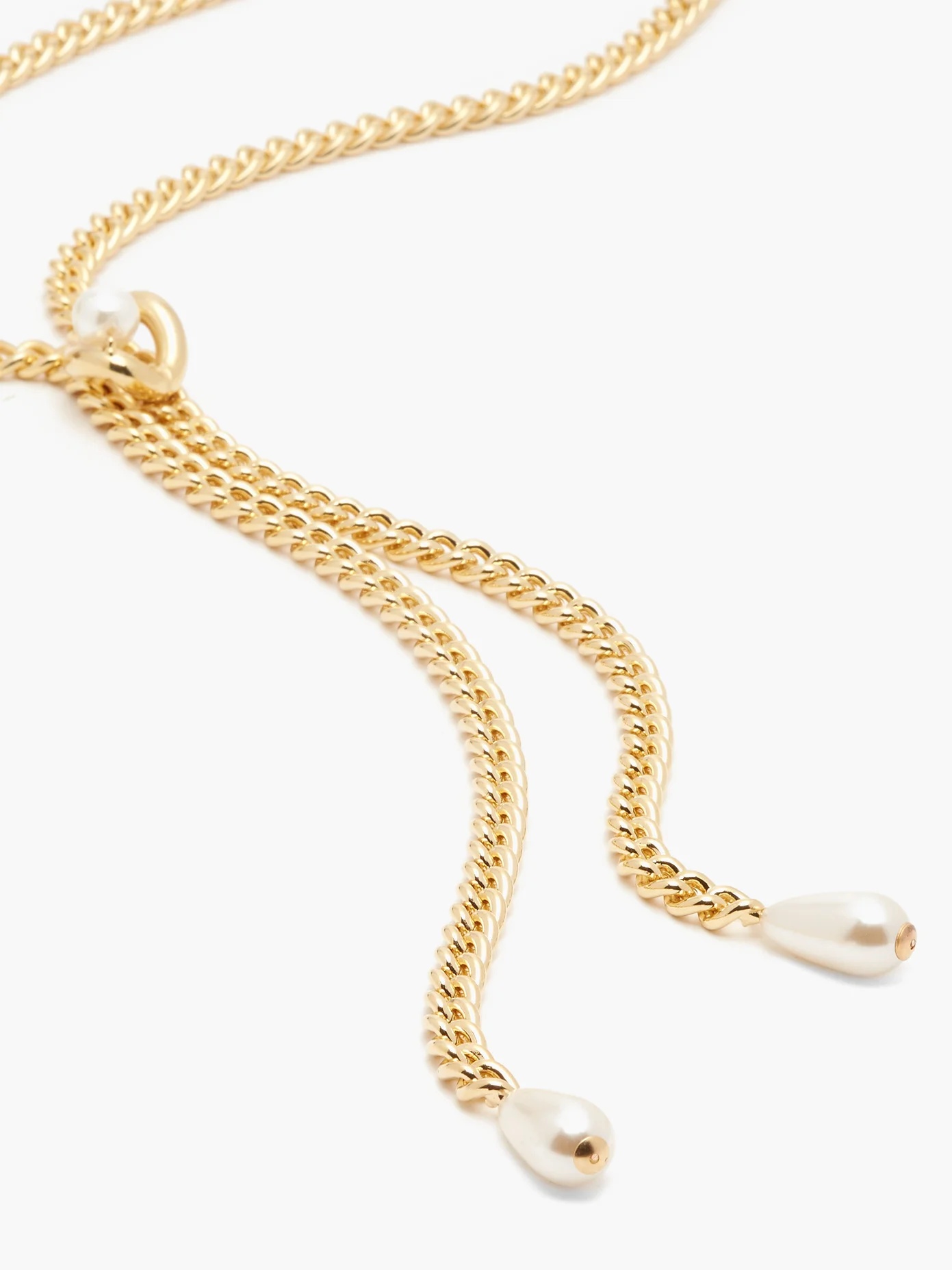 Canasta pearl-embellished curb-chain necklace - 2