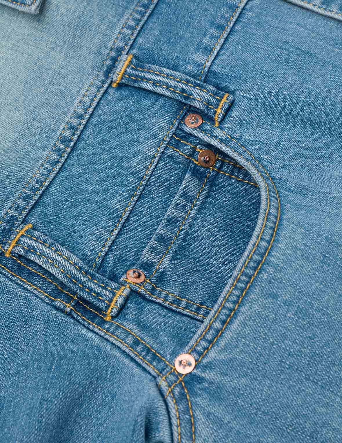 Deconstructed with Multi-pocket Loose Fit Denim Jacket - 12