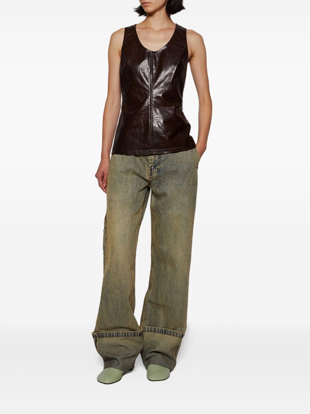 leather tank top - 2