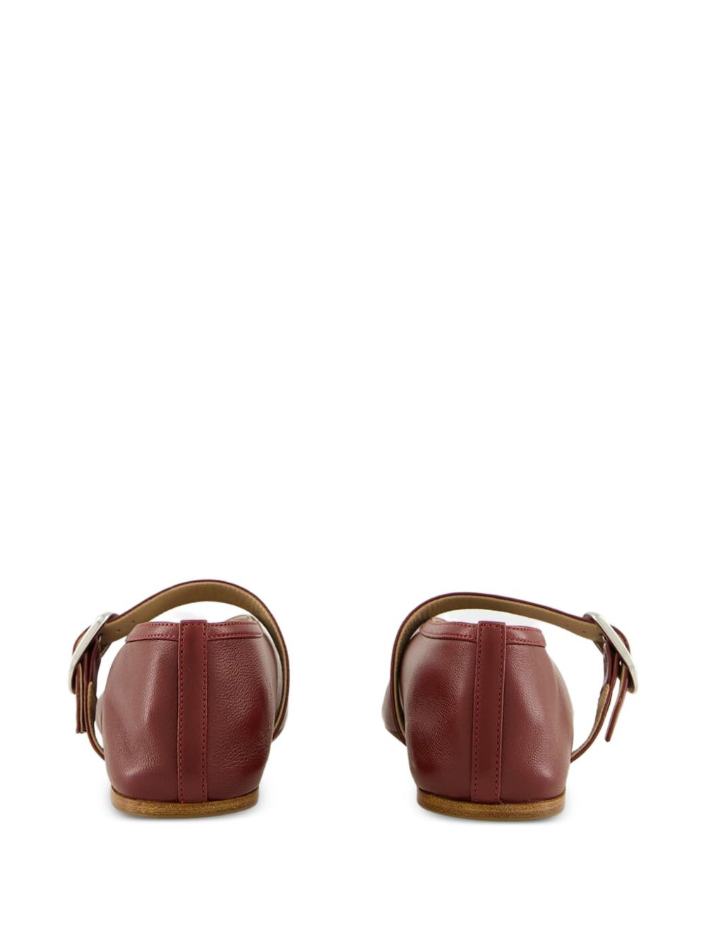 Stella buckle-strap leather ballet flats - 4