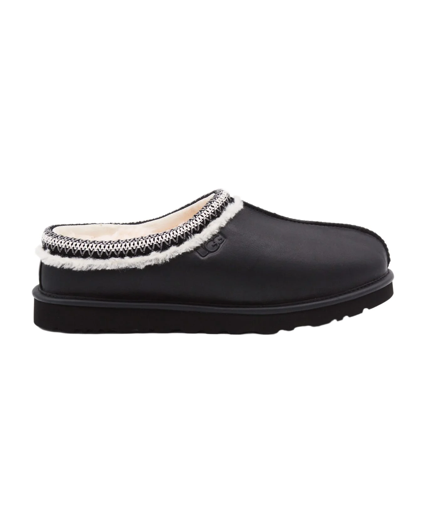 Black Leather Tasman Flats - 1