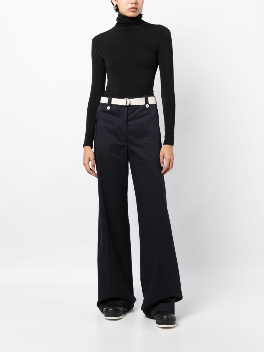 high-waisted flared trousers - 2