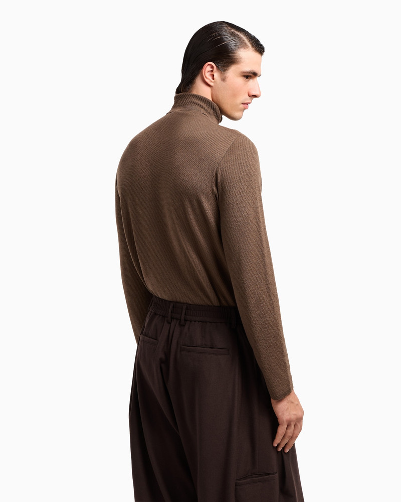 VIRGIN WOOL, SILK AND CASHMERE MOCK-NECK JUMPER 3