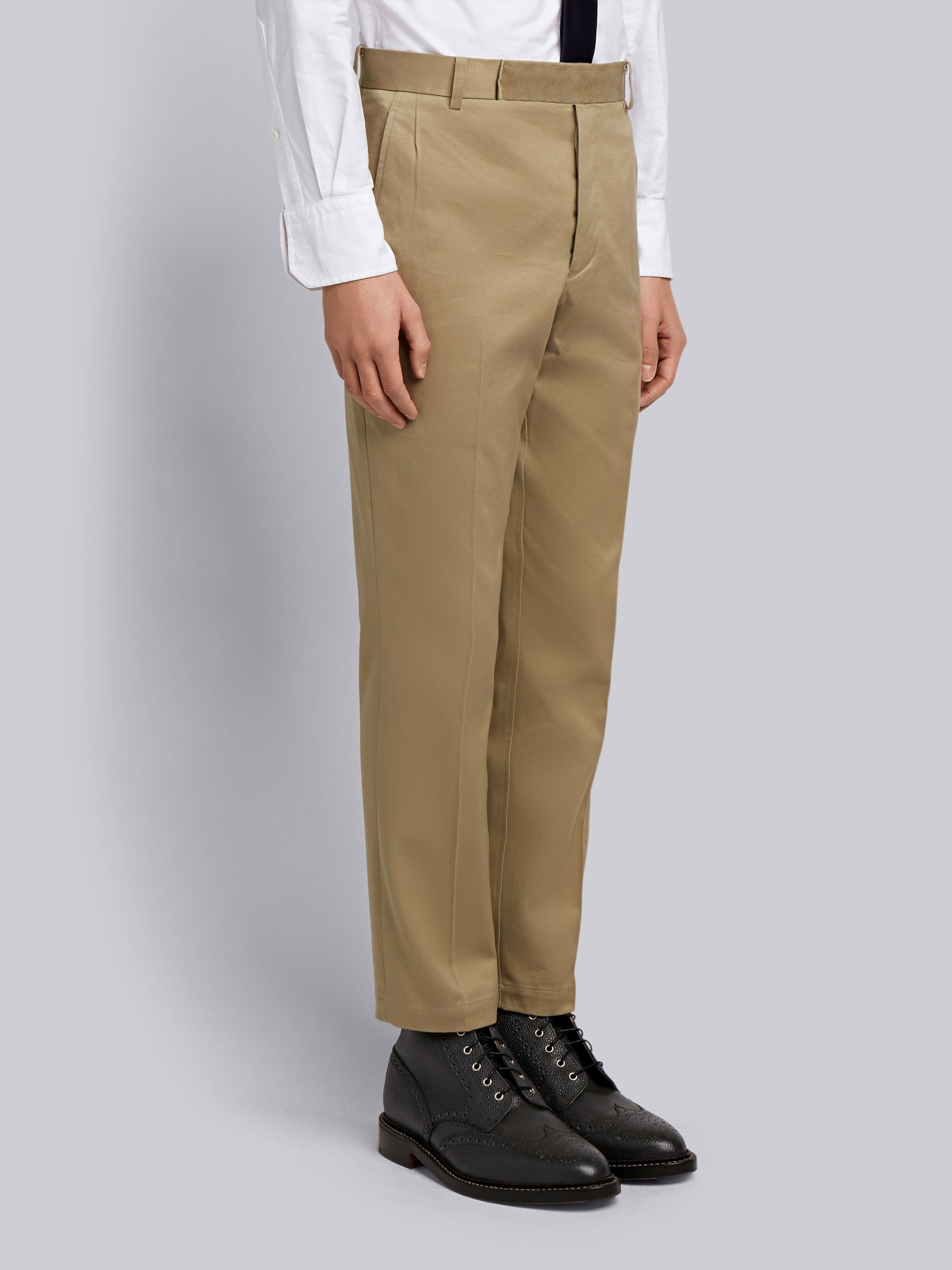 Thom Browne Camel Cotton Twill Unconstructed Chino Trouser