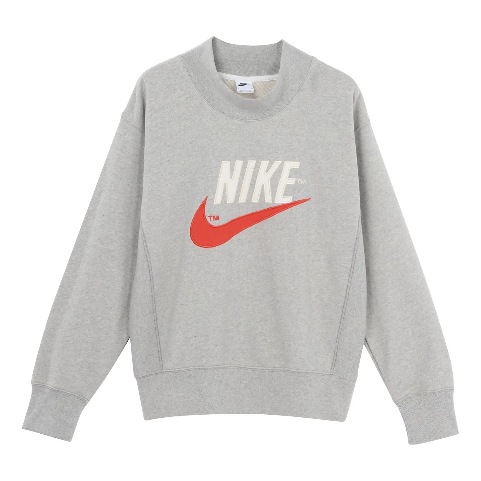 Nike Trend Capsule Series Logo Embroidered Sports Round Neck Pullover light grey DM5274-050 - 1
