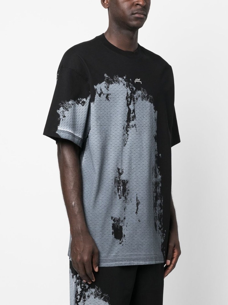 abstrast-print short-sleeved T-shirt - 3