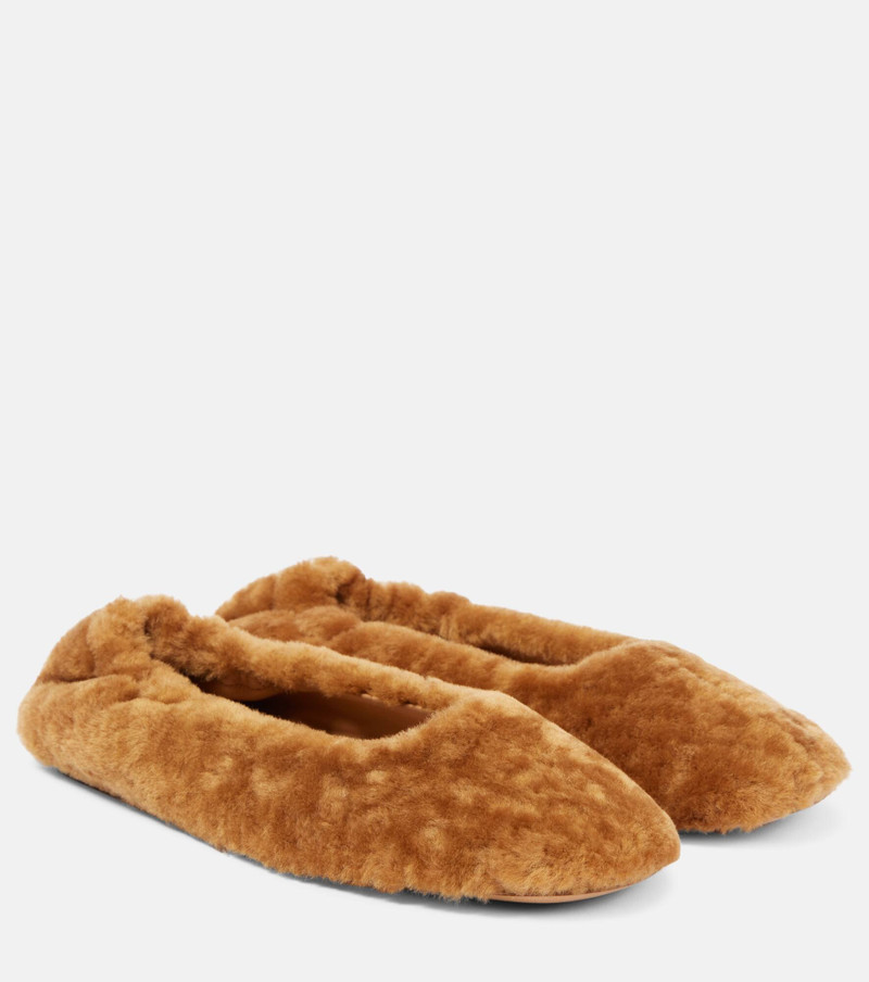 Shearling ballet flats - 1
