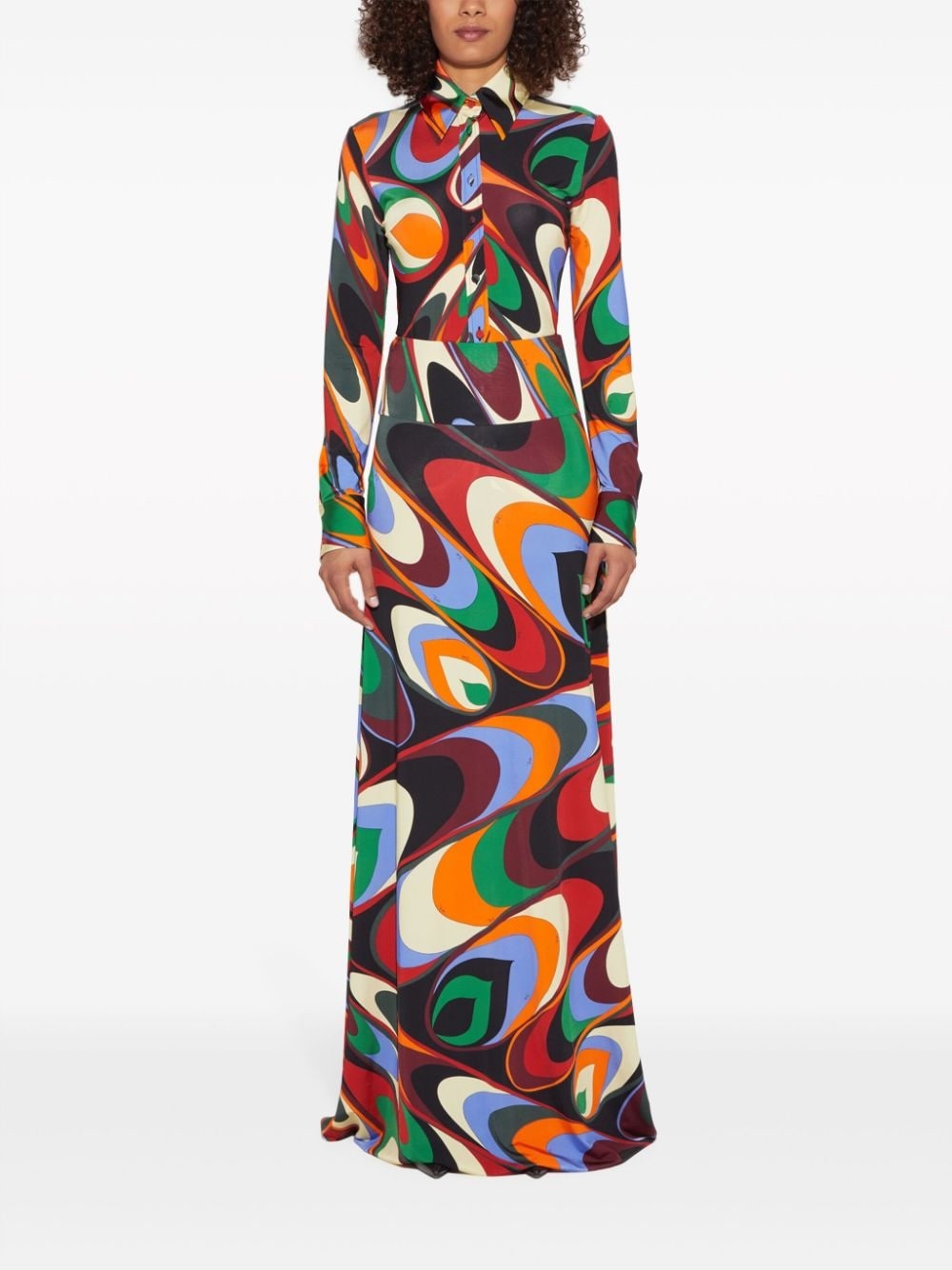 abstract-print maxi skirt - 2