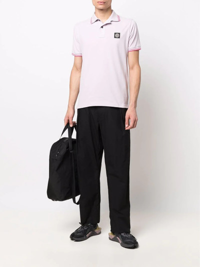 Stone Island logo-patch short-sleeve polo shirt outlook