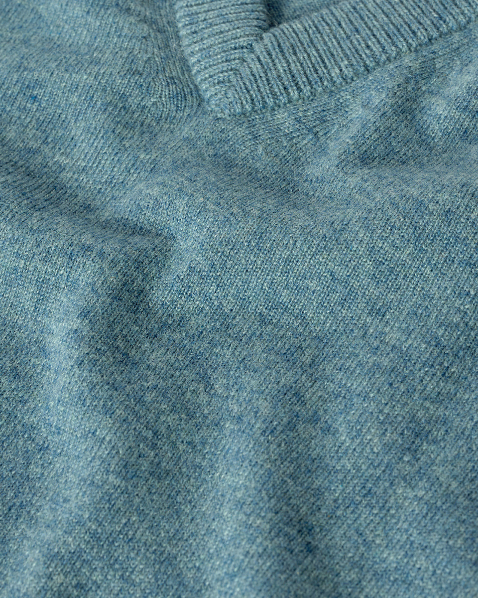 Classic Cashmere Green V Neck Jumper - 6