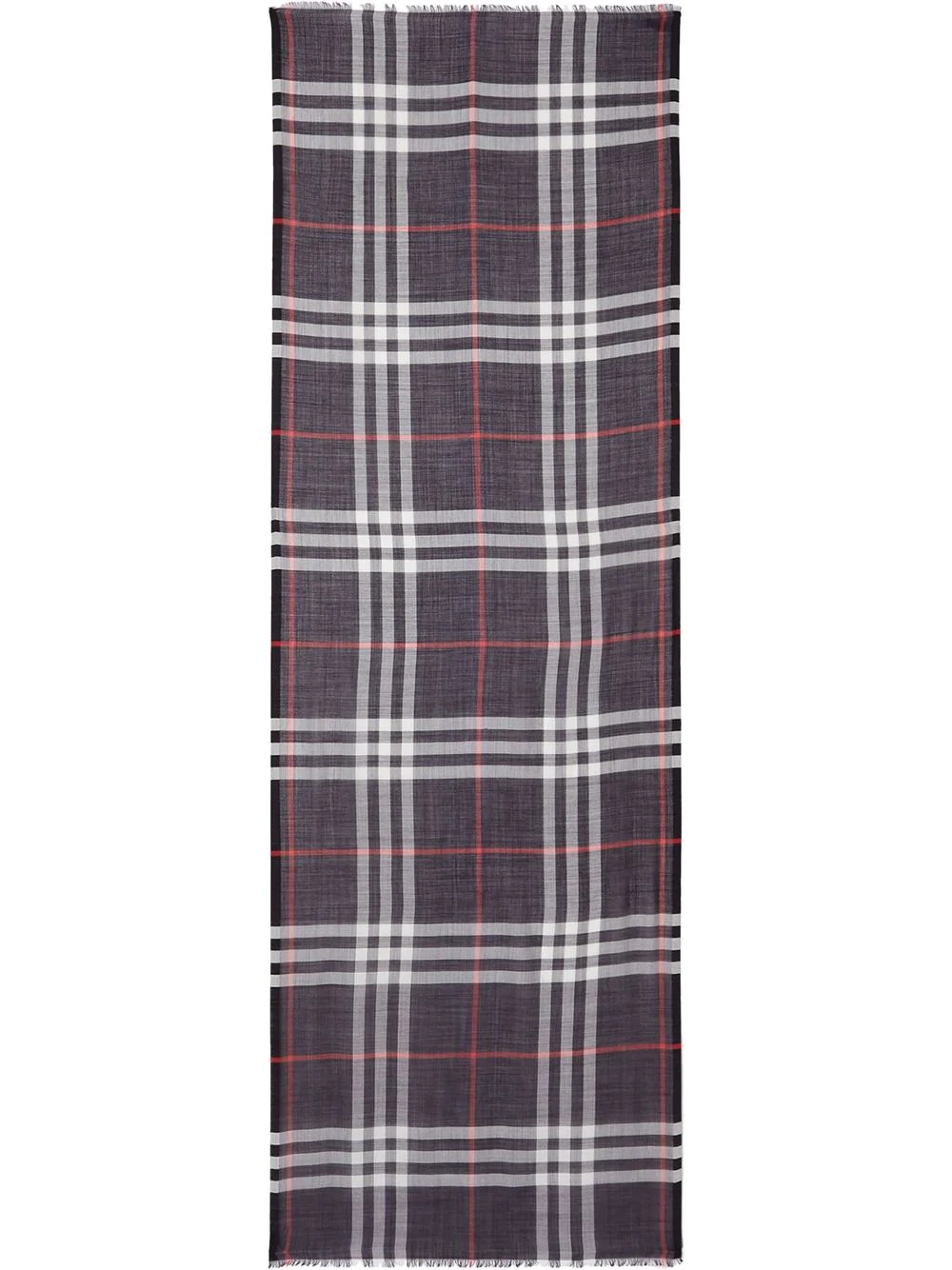 Lightweight Check Wool Silk Scarf - 5