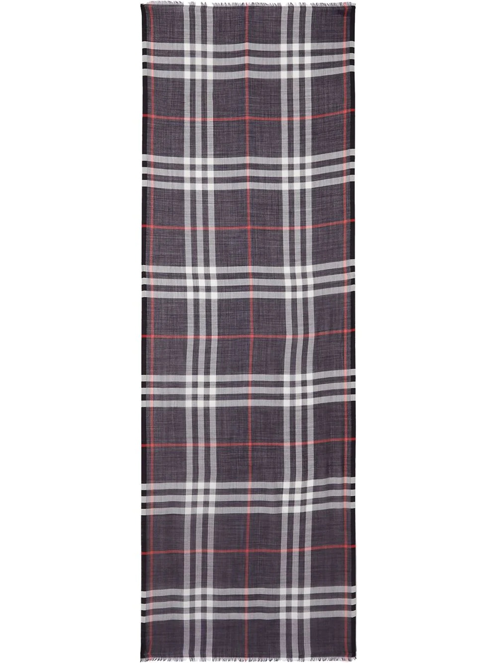 Lightweight Check Wool Silk Scarf - 3