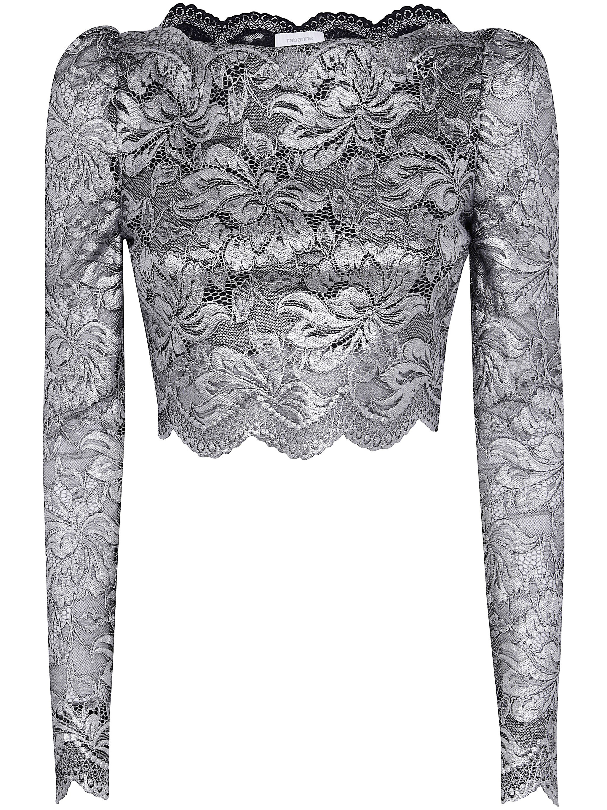 Introducing the 'CROPPED LONG SLEEVES LACE TOP' from the renowned brand RABANNE, a stunning piece in - 1
