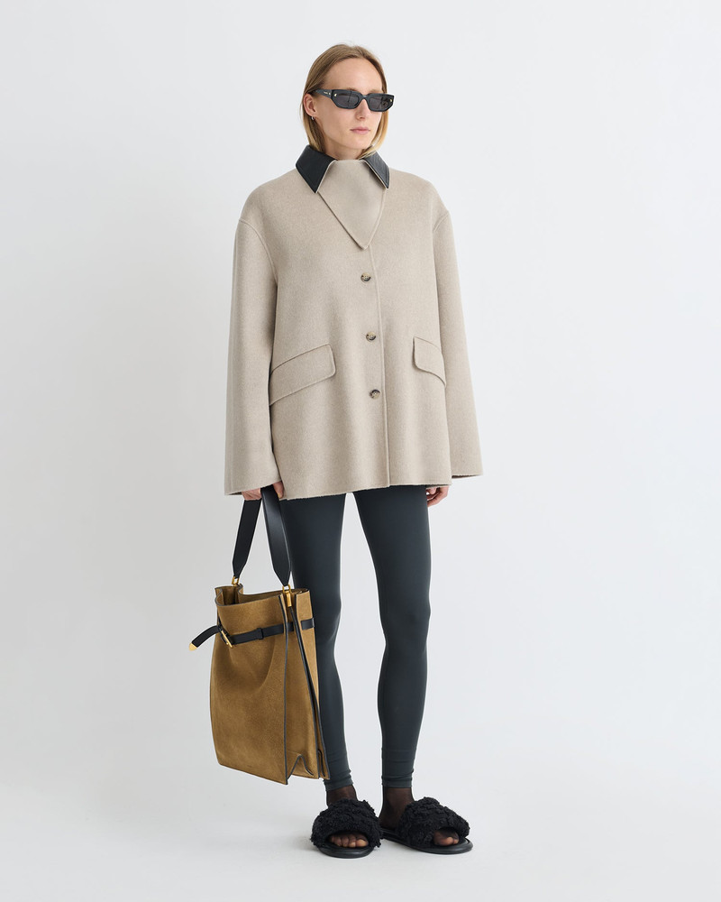 Nanushka Double Wool/Regen Leather Jacket outlook