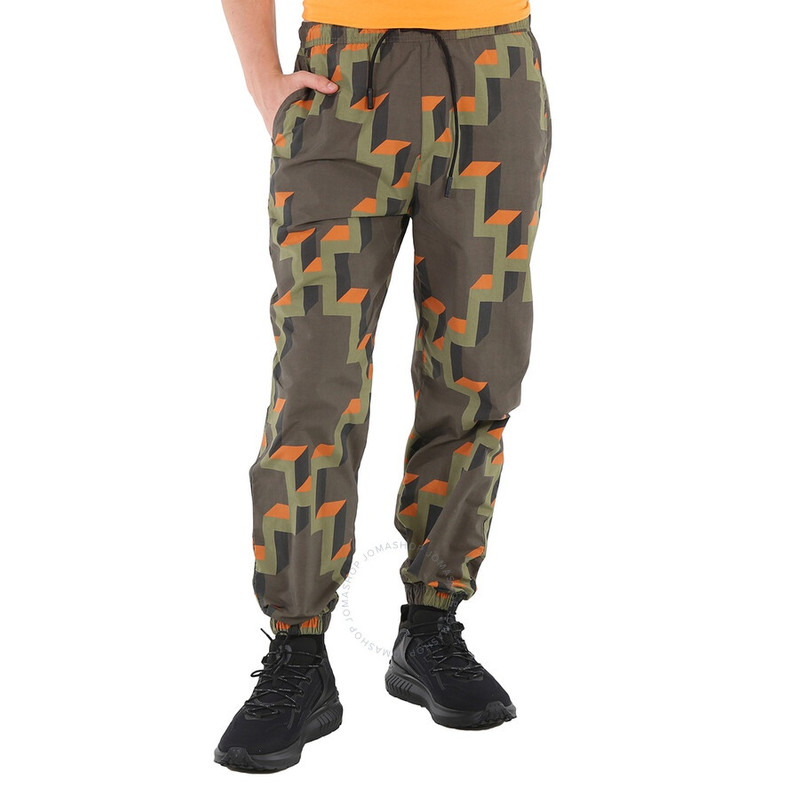 Marcelo Burlon County Of Milan Marcelo Burlon Men's Army Orange Cross Geometric-Print Joggers outlook