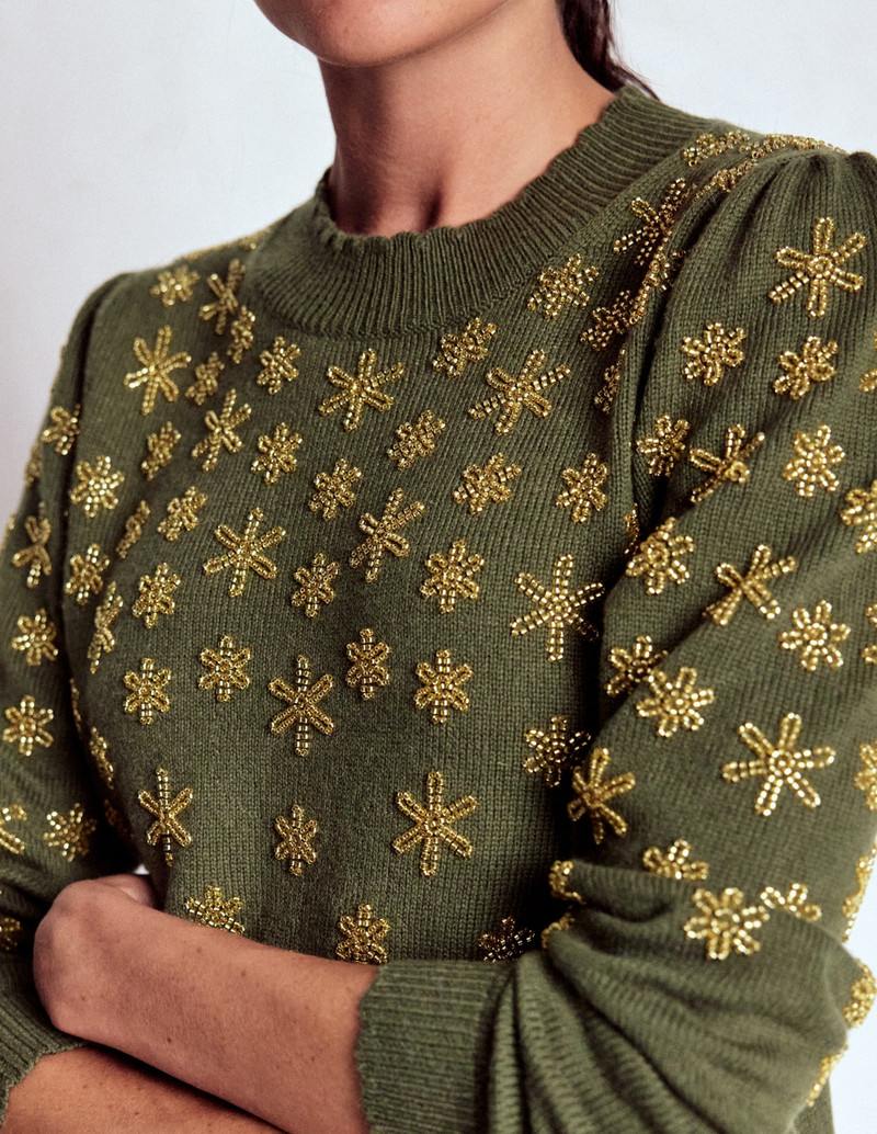 Elizabeth Embellished Sweater-Leaf Green 3
