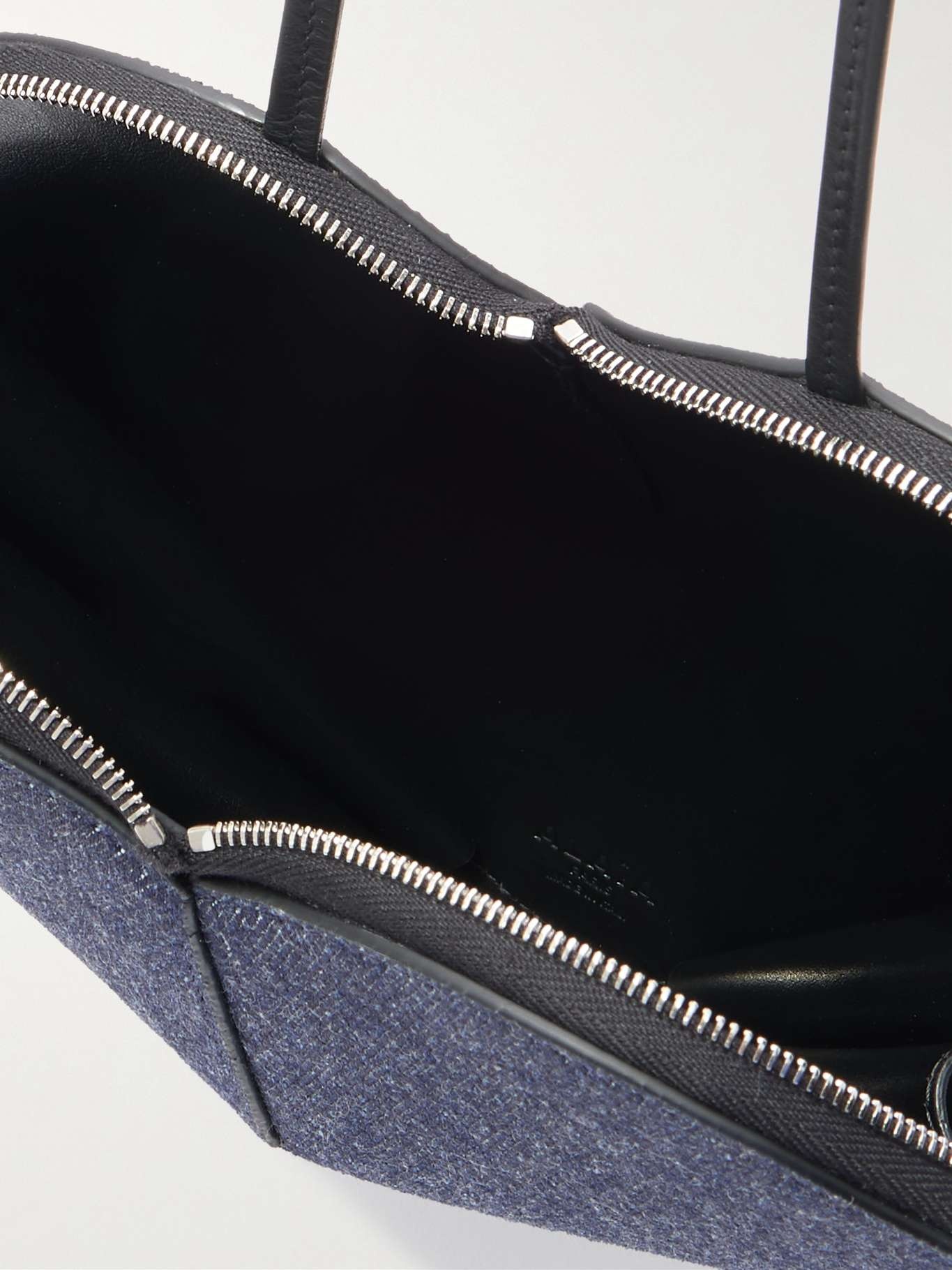 Le Coeur leather-trimmed denim shoulder bag Dark denim - 5