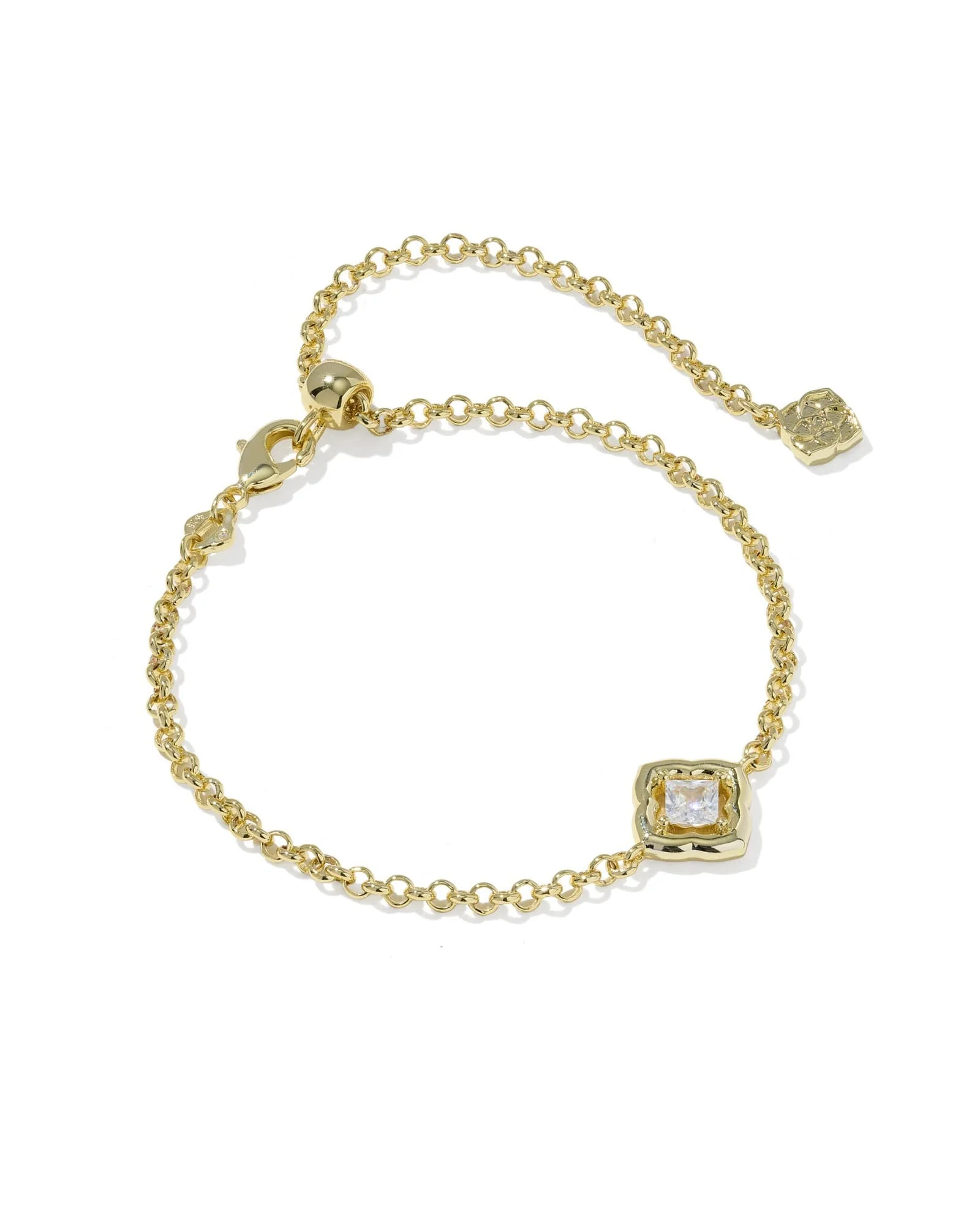 Mallory Crystal Gold Delicate Chain Bracelet - 1