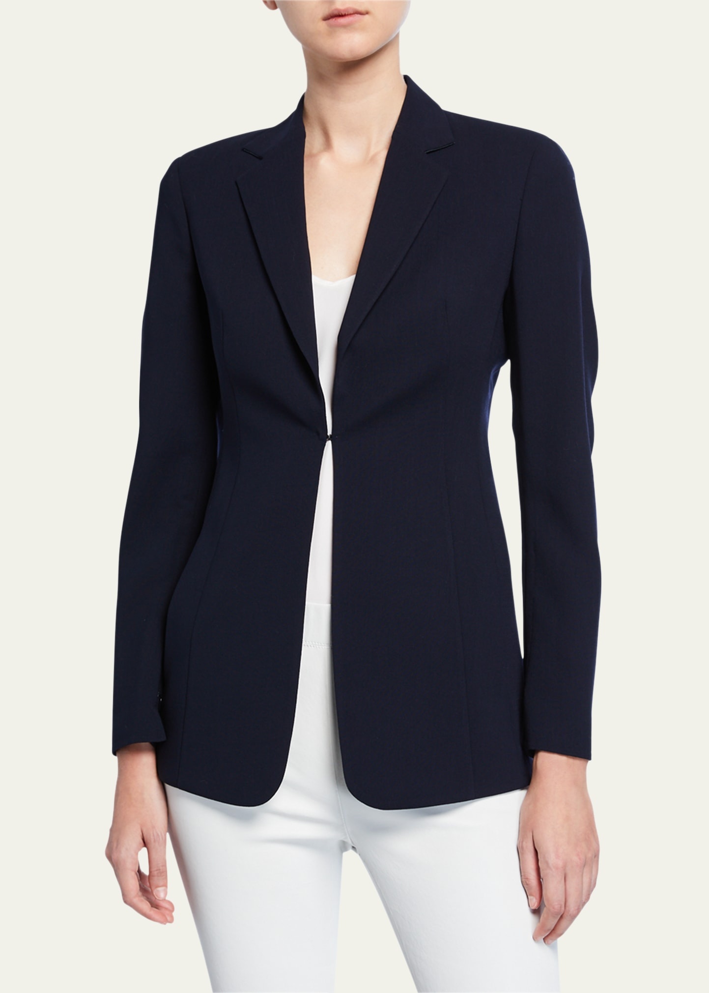 Leather-Collar Wool Jacket - 3
