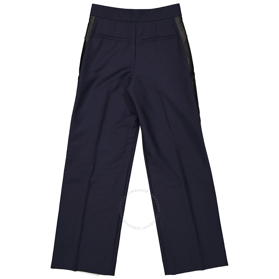 Burberry Ladies Dark Navy Wide Leg Jane Trousers - 7