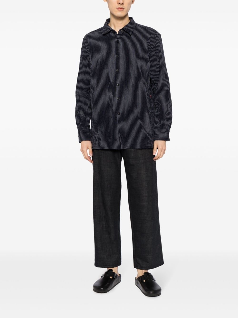 striped long-sleeve cotton shirt - 2