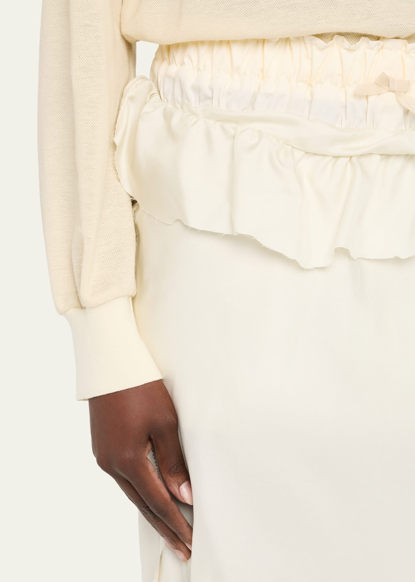 Mixed-Media Silk Midi Polo Dress - 5