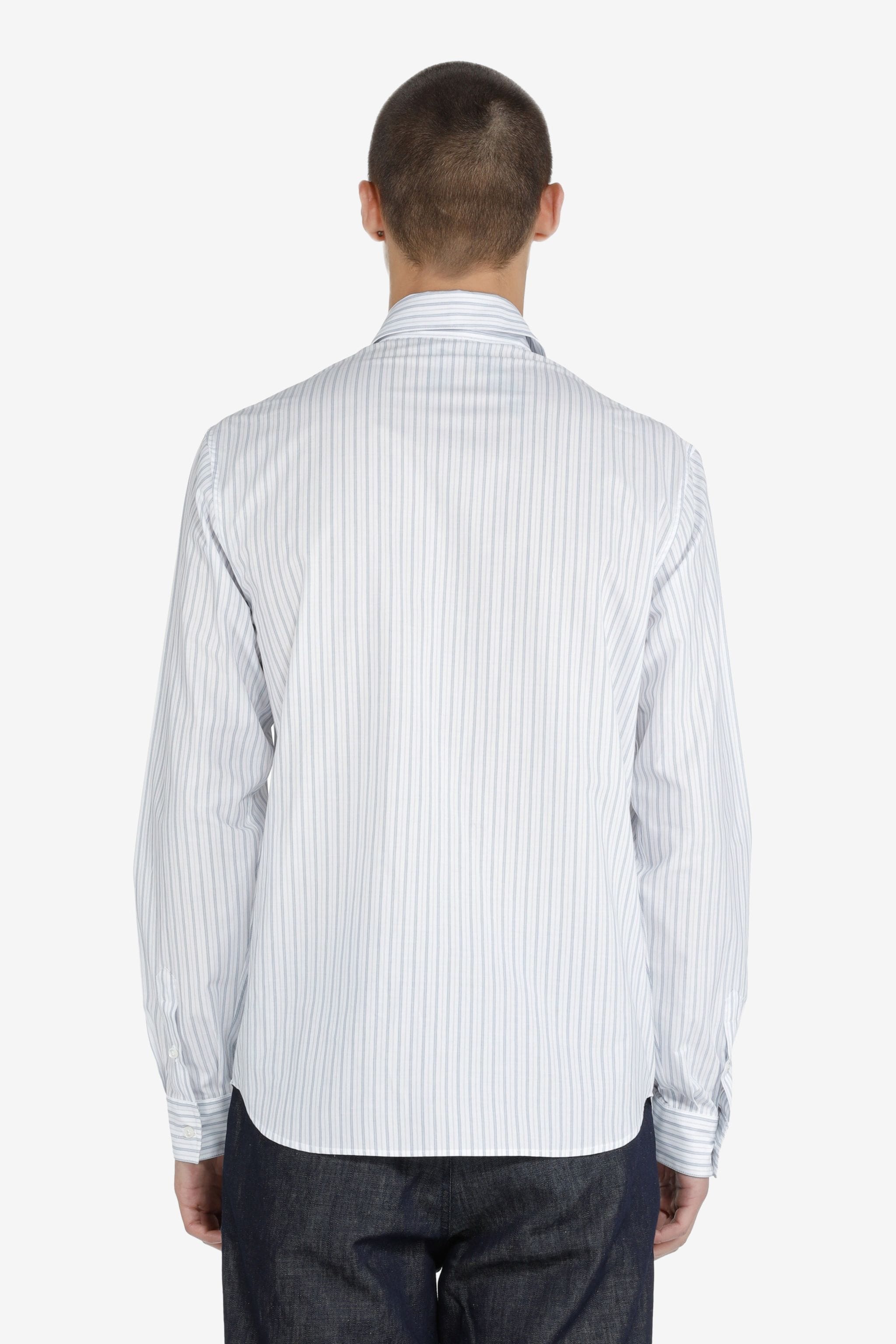LOGO-EMBROIDERED STRIPED COTTON SHIRT - 2