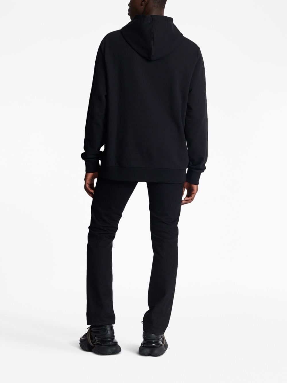 logo-patch cotton hoodie - 4