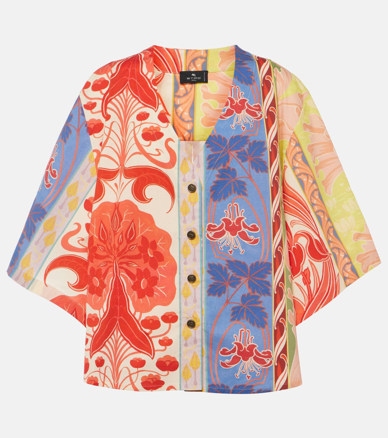 Printed oversized cotton-blend shirt 1