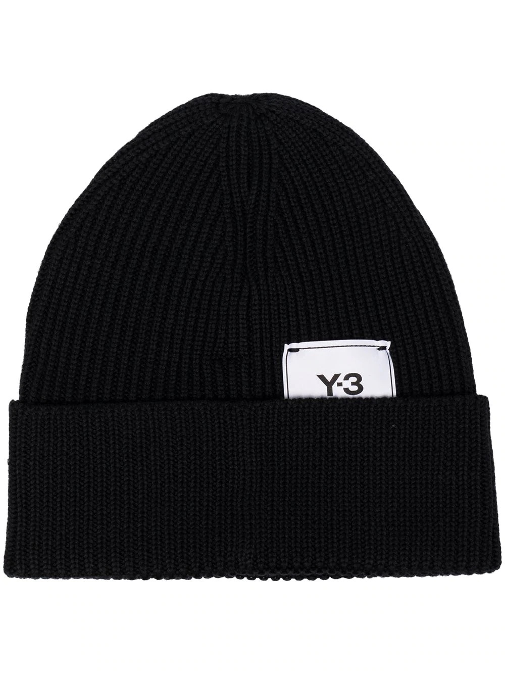 logo-patch ribbed-knit beanie hat - 1