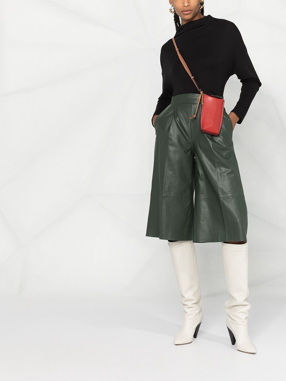 cowl-neck long-sleeve blouse - 2
