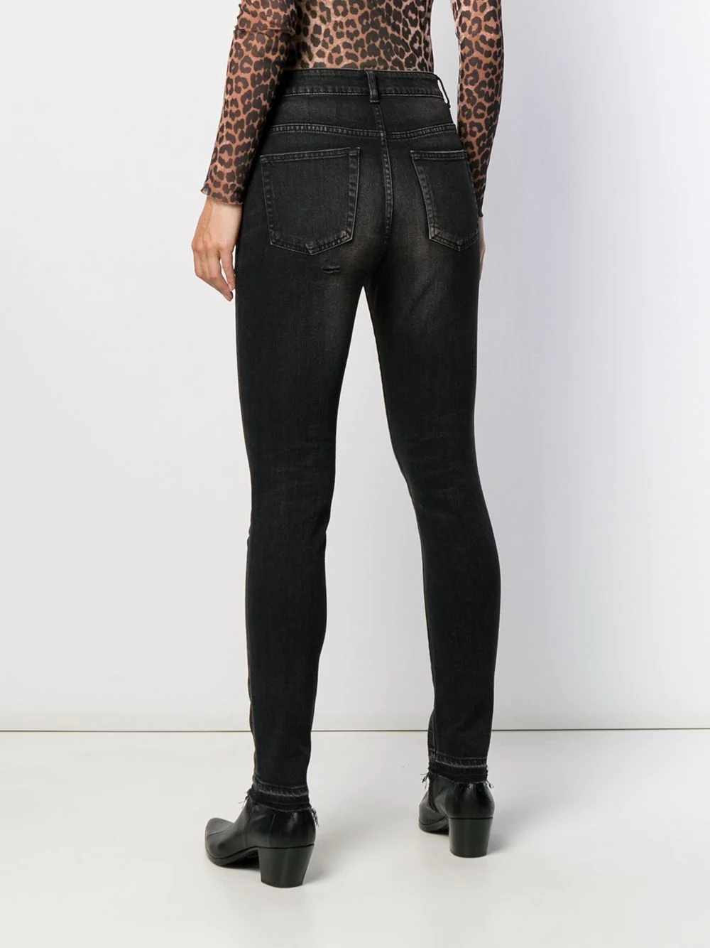 stonewashed skinny jeans - 4