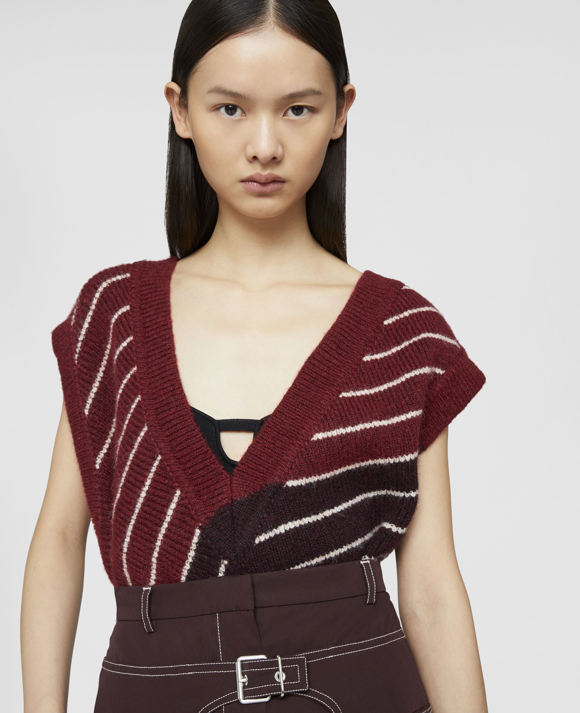 Stella By Stella Striped Wool Sweater Vest - 4